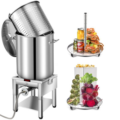 Arc 64Qt Stainless Steel Seafood Boiling Kit, 200,000Btu Propane Burner And Crawfish Boil Pot W/Basket And Steamer Rack, For Outdoors Cooking And Steaming, Large Turkey Fryer Pot, Lobster Shrimp Pot,16 Gallon
