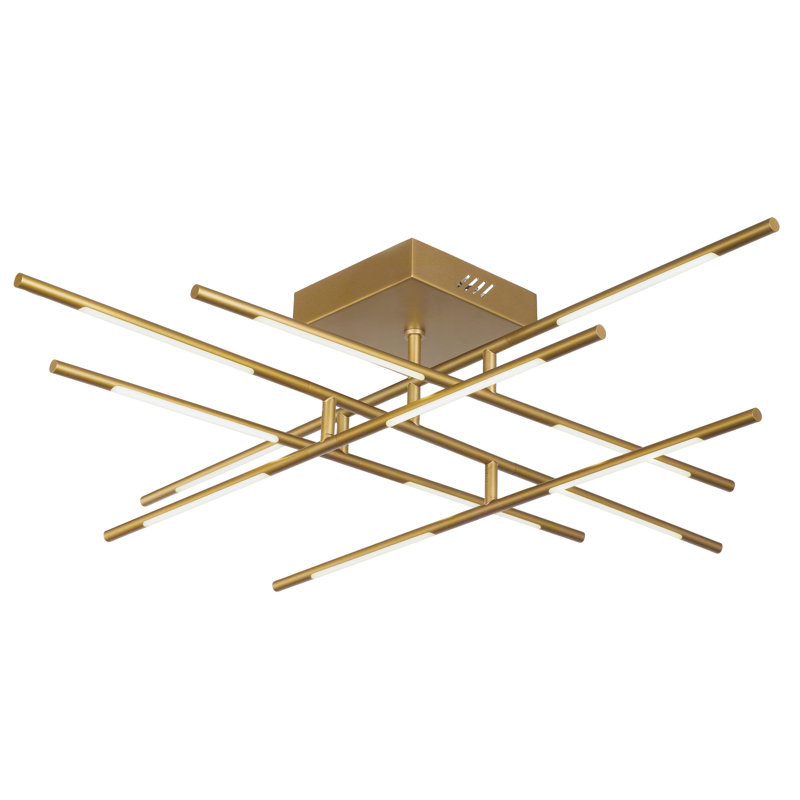 LED Semi Flush Mount, Gold