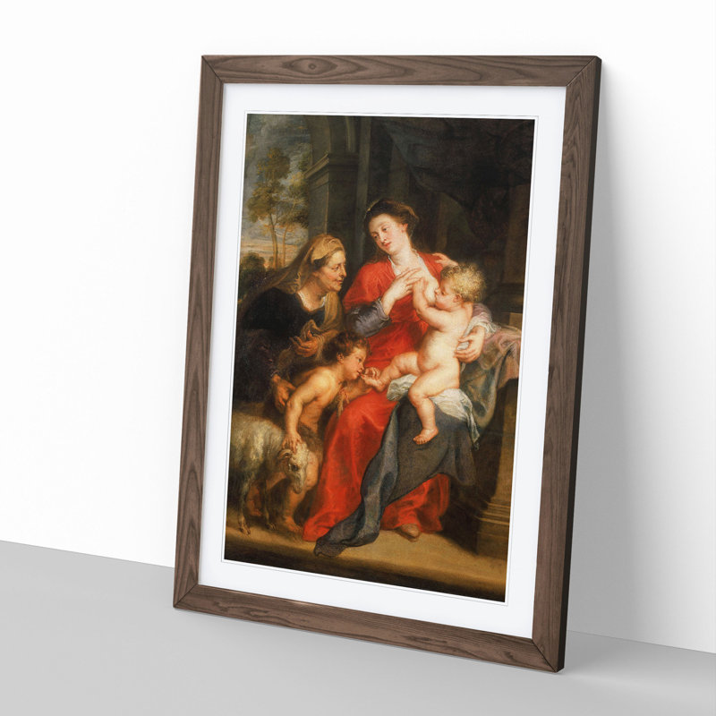The Virgin and Child by Peter Paul Rubens - Picture Frame Painting, Walnut Framed, 36cm H x 27cm W x 2cm D