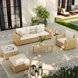 Outdoor 7-piece Rattan Conversation Set With Cushions