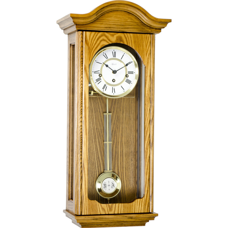 Brooke Wood Pendulum Wall Clock, Light Oak