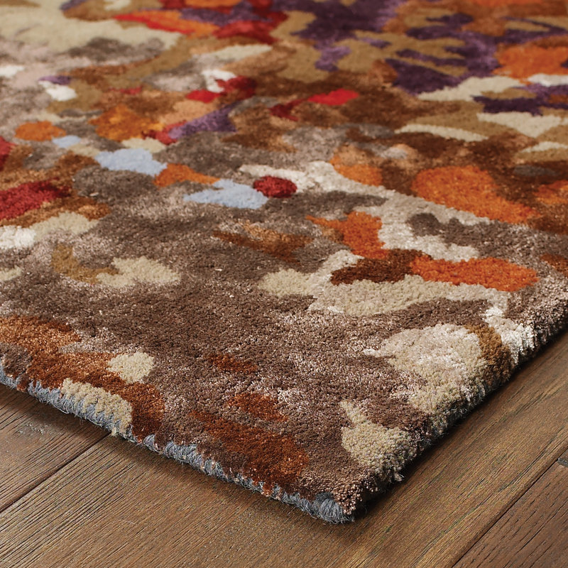 Tapis touffeté à la main à motif abstrait Wora, Rectangle 10 pi x 12 pi 11 po
