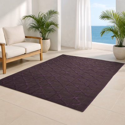 Tapis noir intérieur et extérieur Trellis