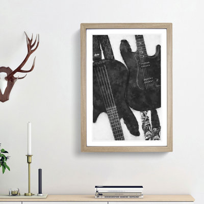 Bass & Electric Guitar - Picture Frame Graphic Art Print