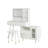 Retractable Makeup Vanity Desk With Mirror And Lights, 2 Drawers, Storage Shelves, Adjustable Cabinet, Power Outlet And A Stool-935610207