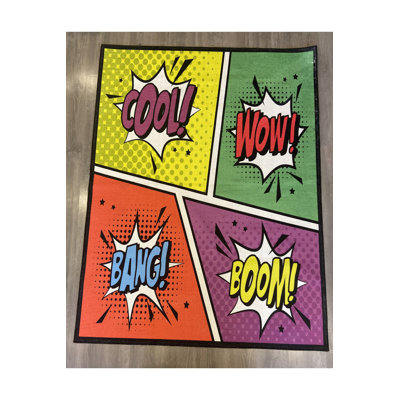 Tapis Pop Art «Cool Wow Bang Boom»