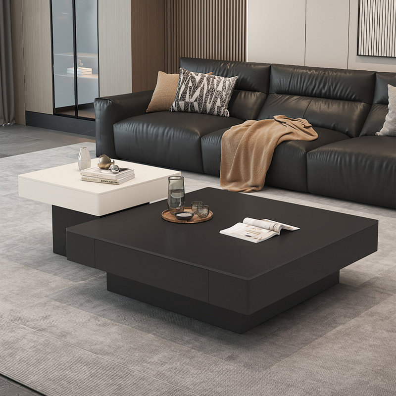 Light luxury square stone slab coffee table