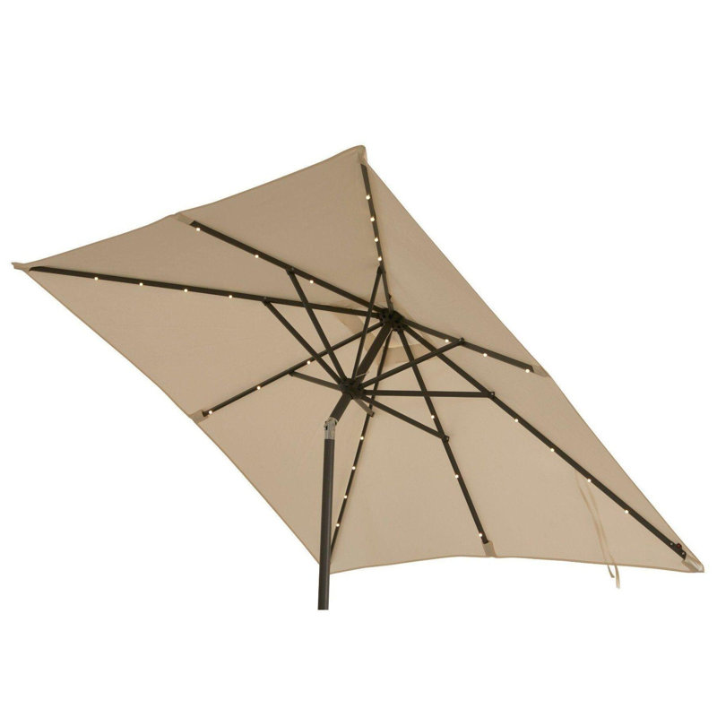 Allexia All Weather Wicker/Rattan 10 - Person with Cushions & Parasol, Brown, Cream