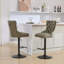Tabourets de bar pivotants en polyuréthane vieilli et rétro d'une hauteur de siège réglable de 26 à 33 pouces, tabourets de bar modernes avec dossier capitonné confortable pour un pub à domicile et un îlot de cuisine (vert olive, ensemble de 2)-1201502602