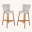Ensemble de 2 tabourets de bar d'extérieur Lymington avec bois de teck et osier gris clair-1141469479