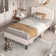 Alair Platform Bed Frame With Adjustable Sheepskin Fabric Headboard