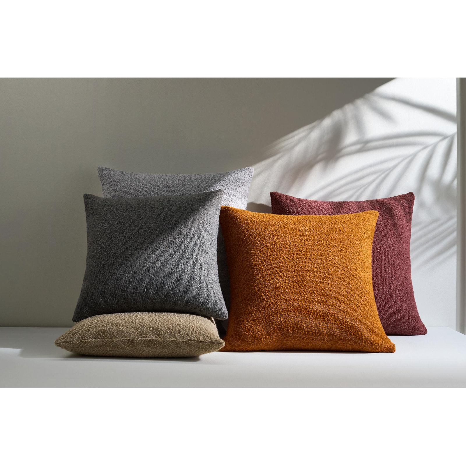 Amalfi Boucle Throw Pillow, Polyester/Polyfill, 20" x 20", Red