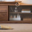Meuble télé rétro rétractable en bois massif