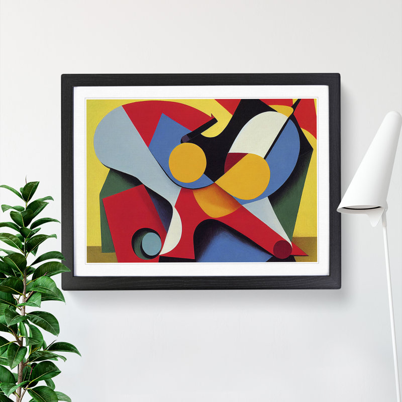 Seductive Modern Abstract - Framed Print, Black , 46cm H x 64cm W x 2cm D
