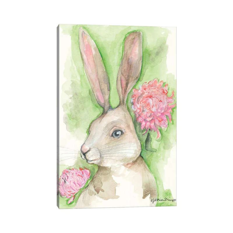 Ruby The Rabbit by Jessica Mingo - Wrapped Canvas Print, 30.48 cm H x 45.72 cm W
