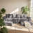 Everette 102" W x 63" D x 31" H Corduroy 4-Seat Convertible Modular Sofa Sectional-129155594-129155597