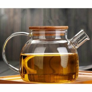 Borosilicate Glass Teapot with Tea Strainer Hand Blowing Loose Leaf Tea Clear Tea Kettle Tea Pot Stovetop 800ml, Size: Multi