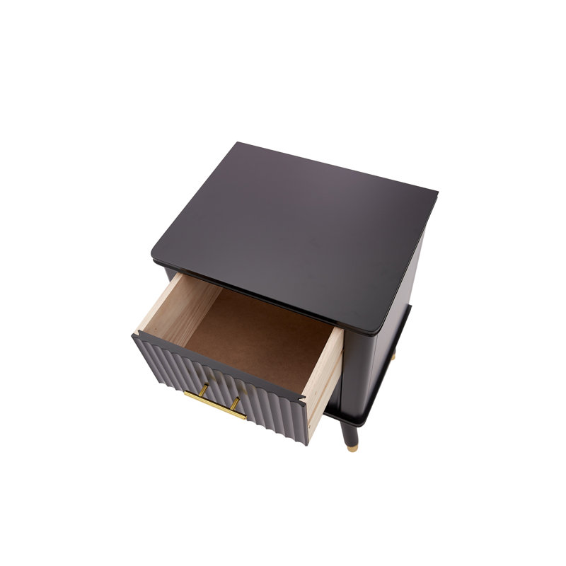 Shruti 45cm W Bedside Table, Black