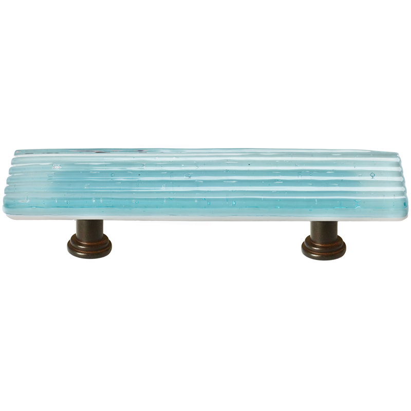 Poignée-tiroir texturée 3 "CTC Aqua Light, Bronze huilé, Bleu