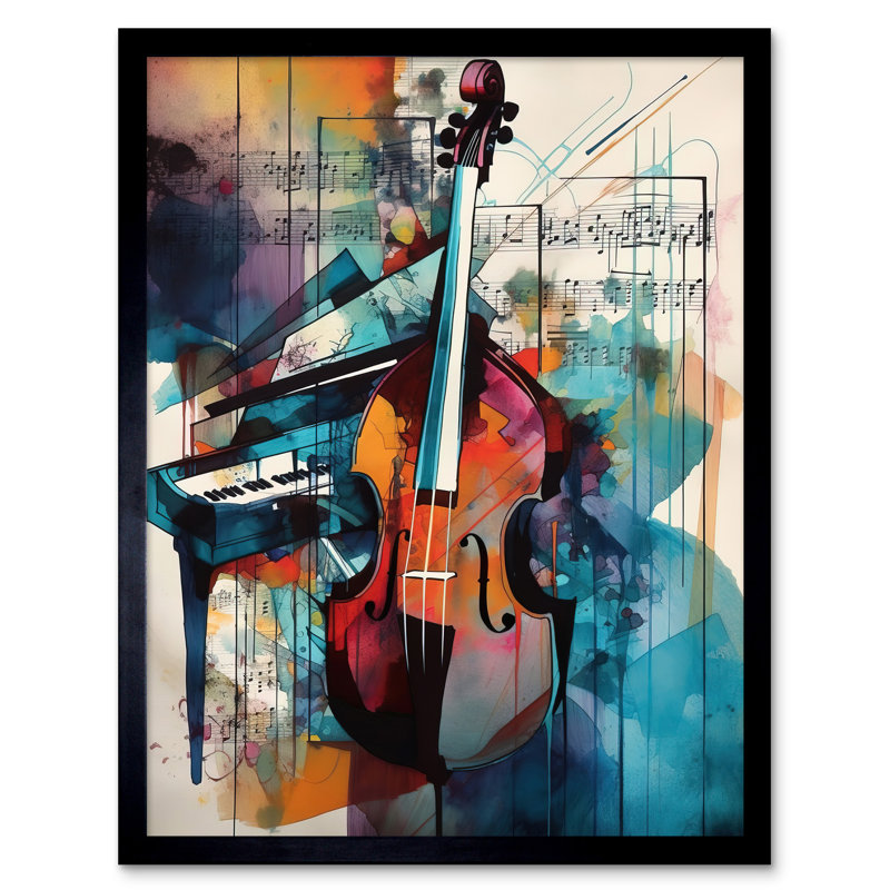 Lindey Violin And Piano Classical Music Note Melody Concerto Abstract - Single Picture Frame Print