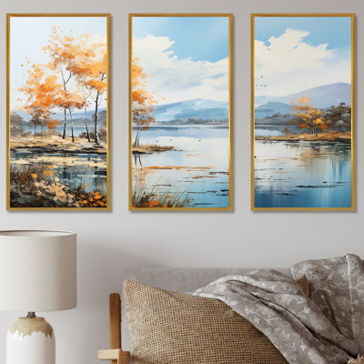 Lacs Serenity Charm liquide Art I - rivière Wall Art ensemble de salon