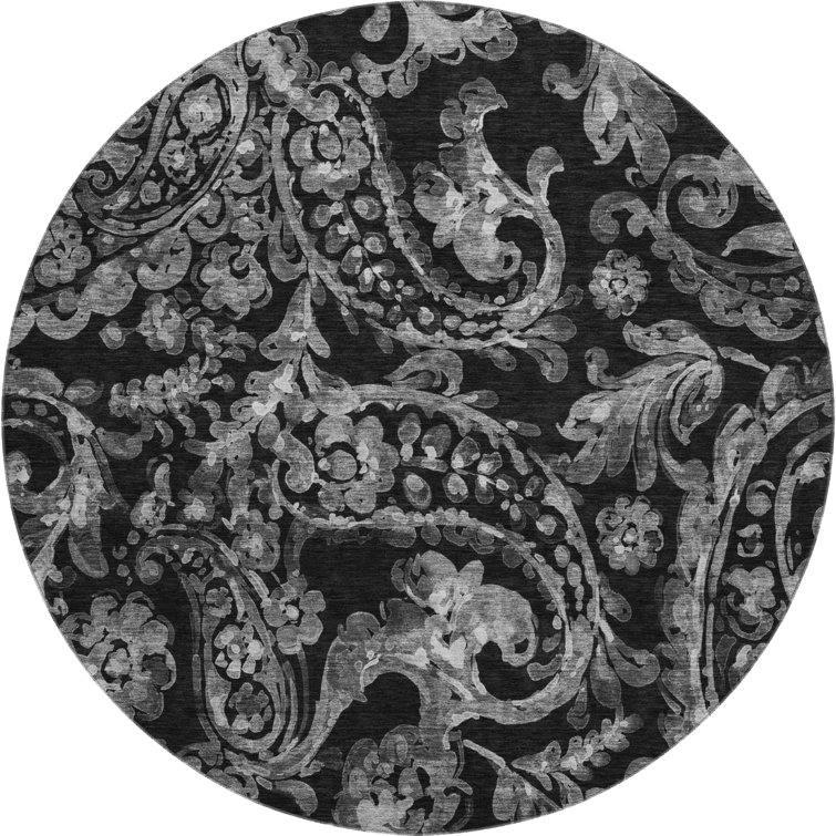 Premium Machine Washable Prisco Black Rug