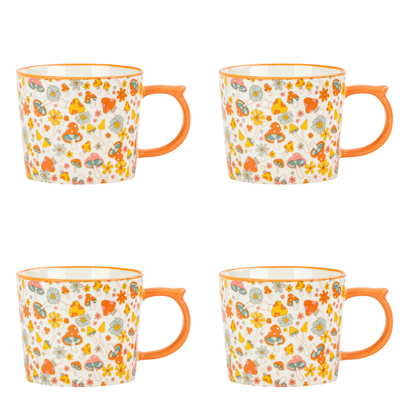 10 grandes tasses Madison Street, champignon rétro