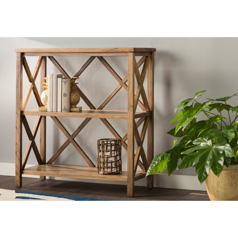 Bibliothèque en bois massif H 35,6 "x l 33,5" Paignt, Chêne