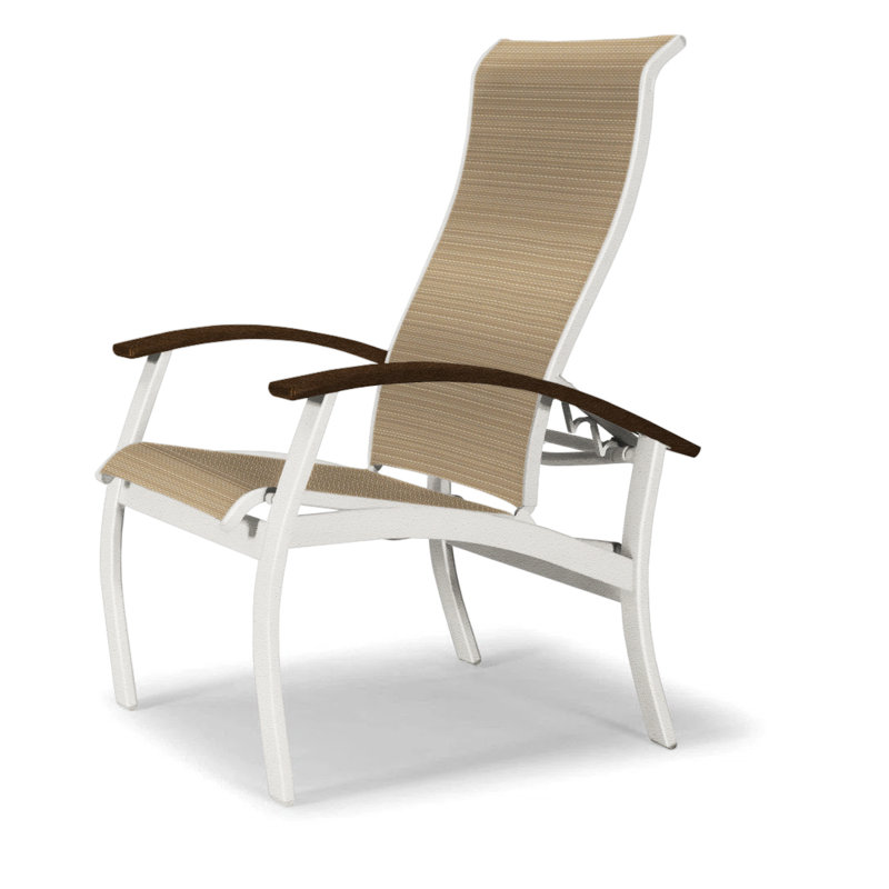 Chaise de patio Askar, Rayures de sable Bailey Sunbrella®, Kona, Neige texturée