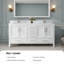 Meuble-lavabo double 72 po avec plateau en marbre de culture 72 po