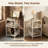 3-Tier Record Rack with Storage, Holds Over 100 Records, Iron Frame, Versatile Side Table Design, Adjustable Legs, Mid-Century Modern Style, White-569545598