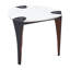 Table de bout 20 po en faux marbre et acier blanc