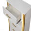 Commode 5 tiroirs de style contemporain en bois et finition dorée