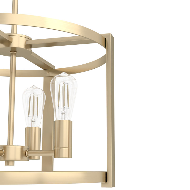 Lustre de style lanterne à 4 lumières Astwood, Altura doré, 18" H x 18" W x 13" D