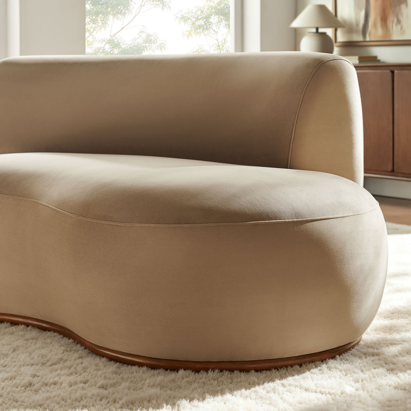 Ruslan 64 " Velvet Loveseat, Taupe