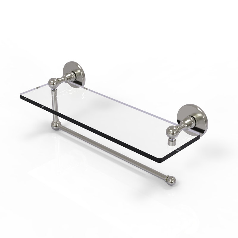 Dalston Bracket Shelf with Towel Bar, Satin Nickel