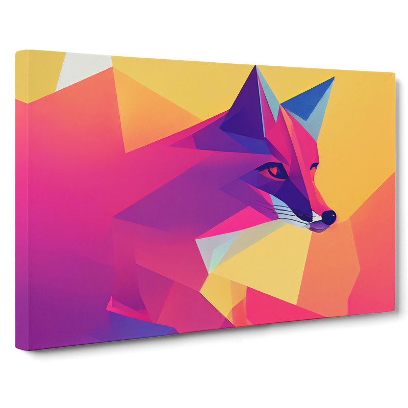Radiant Abstract Fox - Wrapped Canvas
