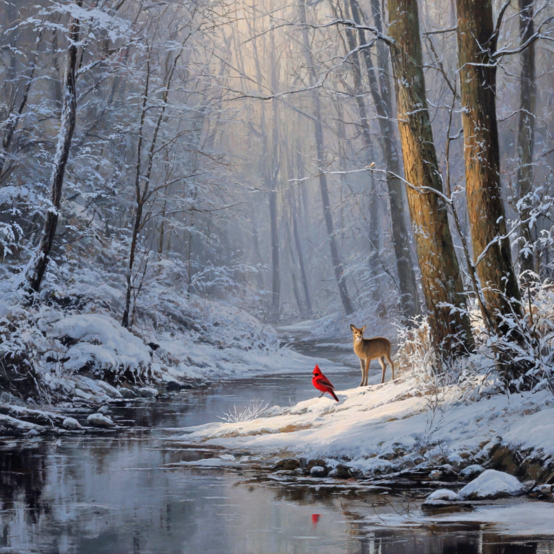«Cabin Beside Quiet Quiet», impression sur toile tendue, H 12 po x l 12 po