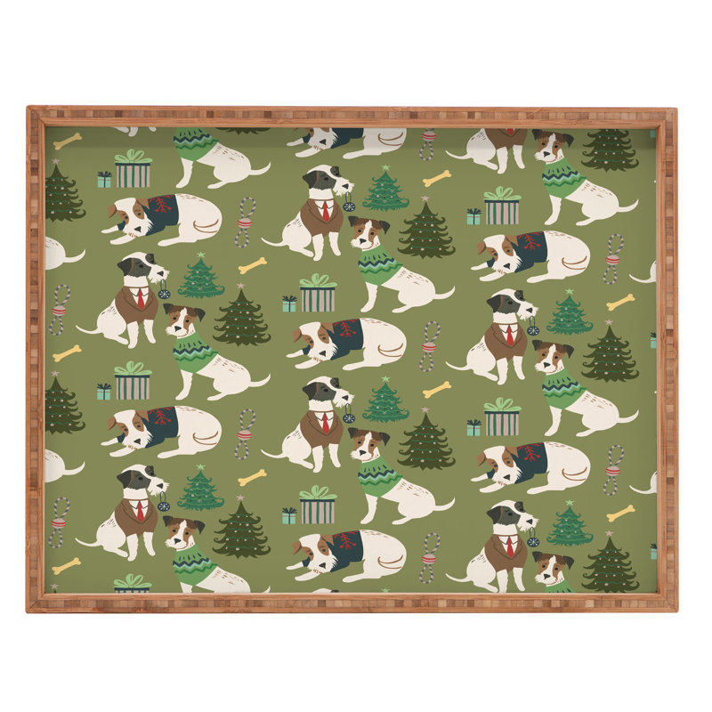 Plateau de noël d’olivier, H 14 po x l 18 po x P 1,75 po