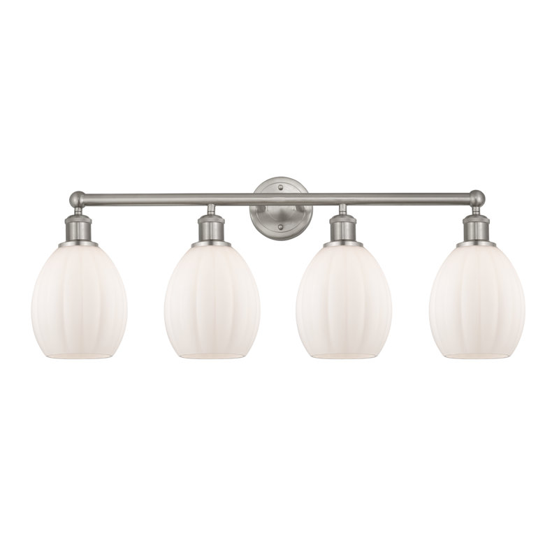 Bolduc 4 - Light Dimmable Vanity Light, Matte White, Brushed Satin Nickel