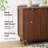 Fluted 2-Door Sideboard Buffet Cabinet, Mid-Century Accent Storage With Adjustable Shelves