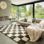 Tanaja Chequered Machine Tufted Shag Area Rug-814237937