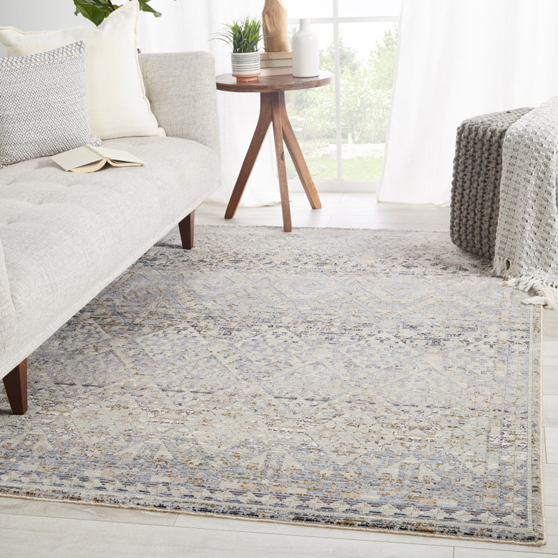 Tapis gris à motif géométrique Tandie, Rectangle 12 pi x 15 pi 6 po