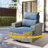 Outdoor Rattan Woven Sofa With Luminous End Table And Swivel Chair-102744624