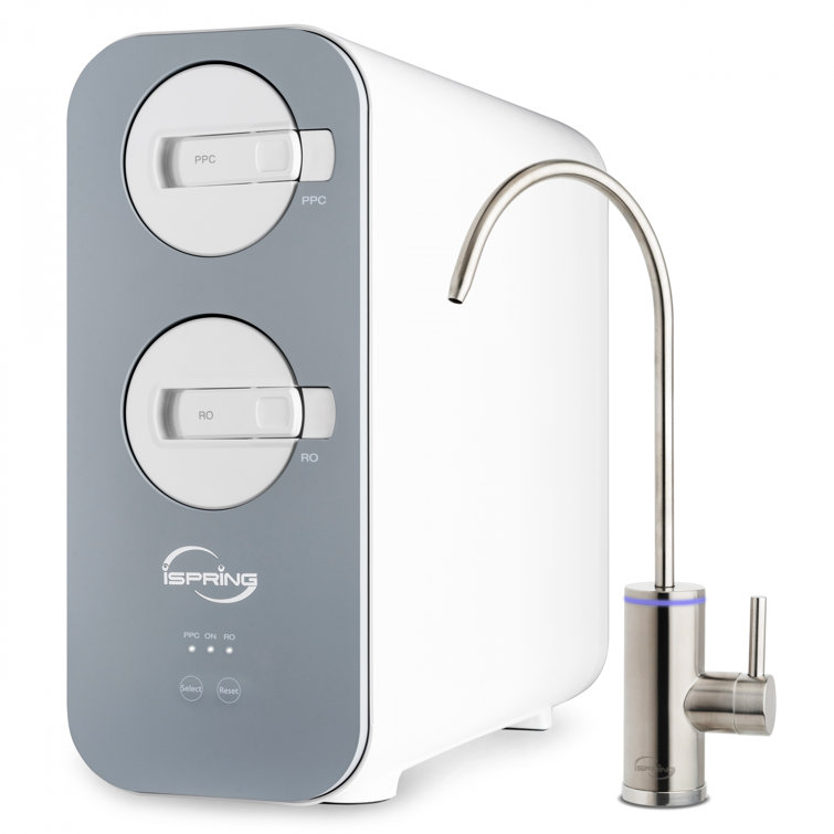 iSpring RO800G Tankless RO Reverse Osmosis Water Filtration System, 800 GPD Fast Flow, Up to 2.5:1 Pure to Drain Ratio, Gray