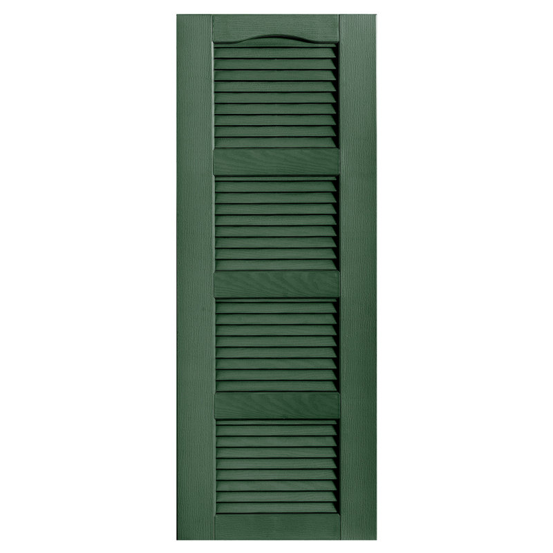 Cathedral Top Four-style Open Louvre Shutters Pair, 9", 74", Green