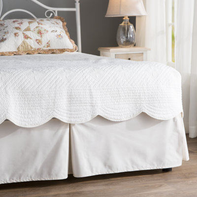 Fresh Ideas Tailored Poplin Bed Skirt, 14" Drop Length