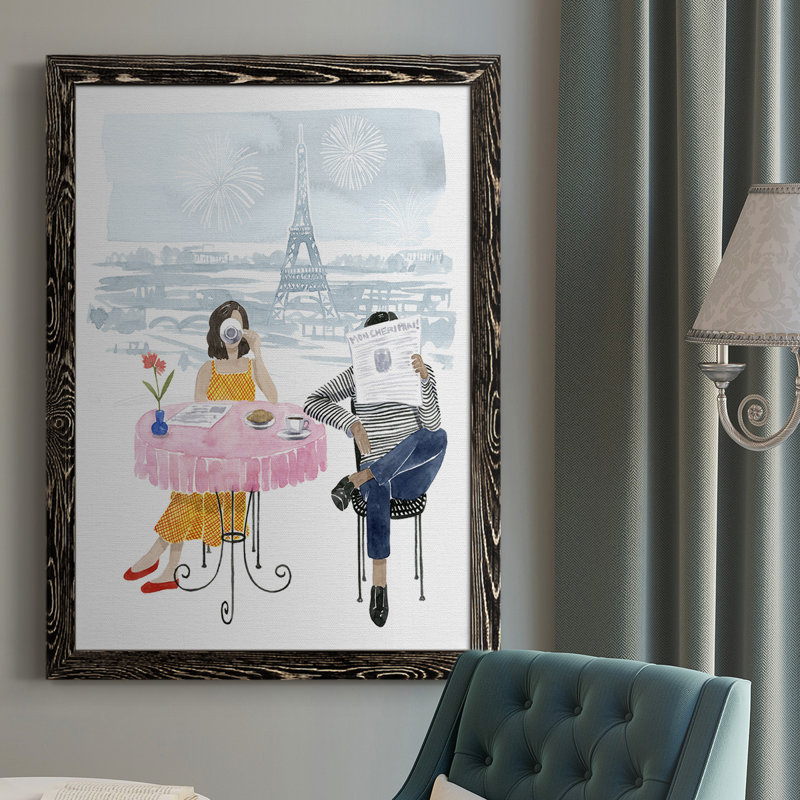 «Ogunoust Paris in Love II», reproduction d'art sur toile simple, H 37,5 po x l 27,5 po x P 1 po, Noir