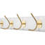 Crochet mural élégant en bois Blanchett, blanc et or, 39,4 x 2,8 x 3,1 pouces | Crochet 100% laiton, structure en bois de 0,8 po d'épaisseur | Conception moderne et innovante pour le vestibule, solution de rangement élégante et fonctionnelle-120466071