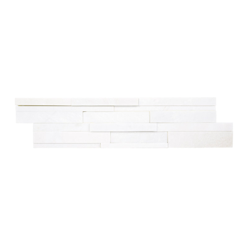 6 in. x 24 in. Honed Natural Stone Ledger Panel Wall Tile, Auric White